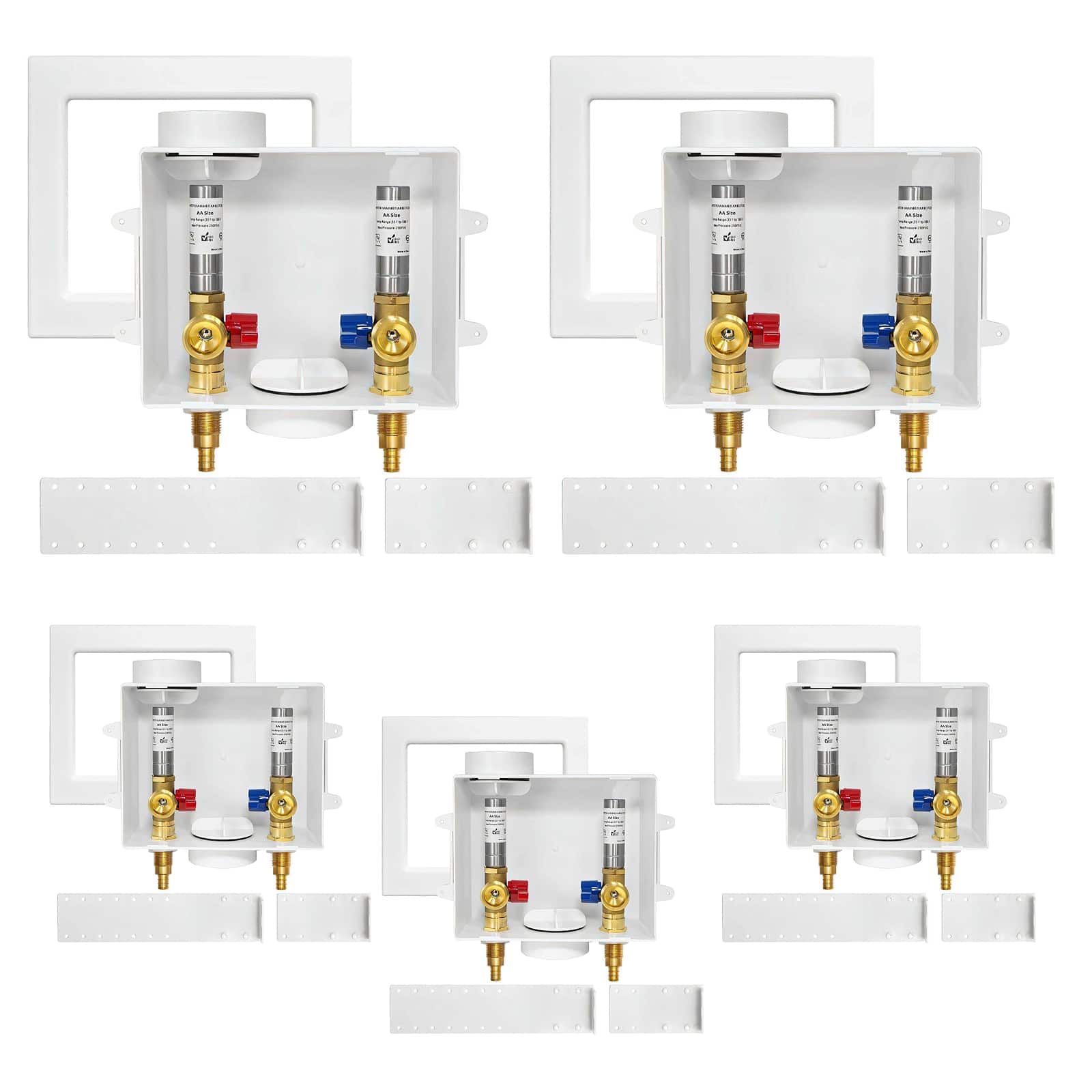 pex crimp f1807 inlet washing machine outlet box with center drain 18