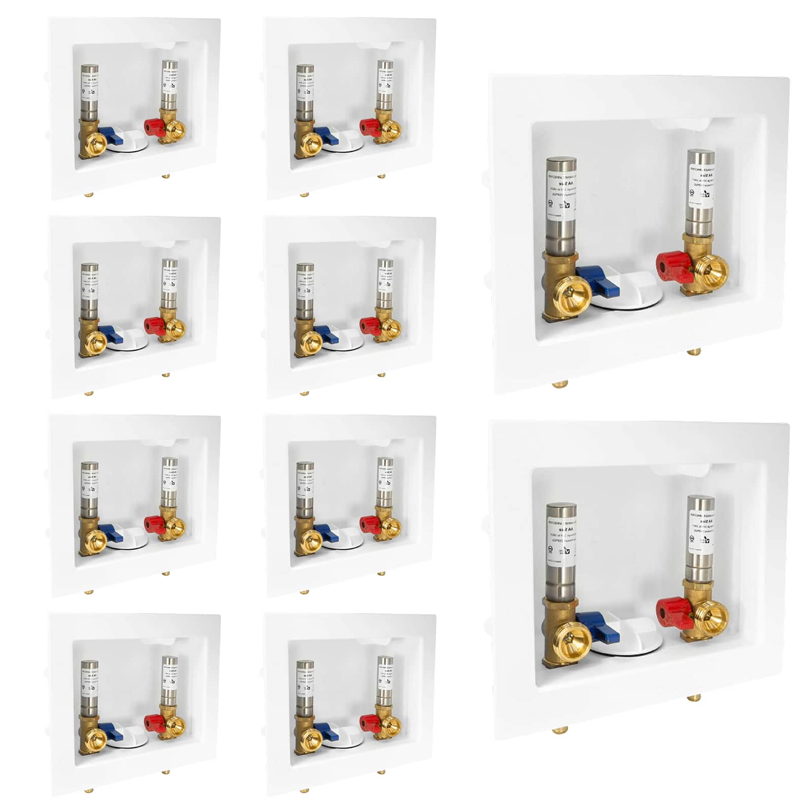 push fit inlet washing machine outlet box with center drain 18