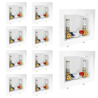 10 pcs 1/2" push fit inlet, washing machine outlet box, with stainless water hammer arrestor