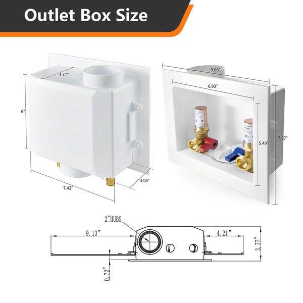 EFIELD Washing Machine Outlet Box, 1/2