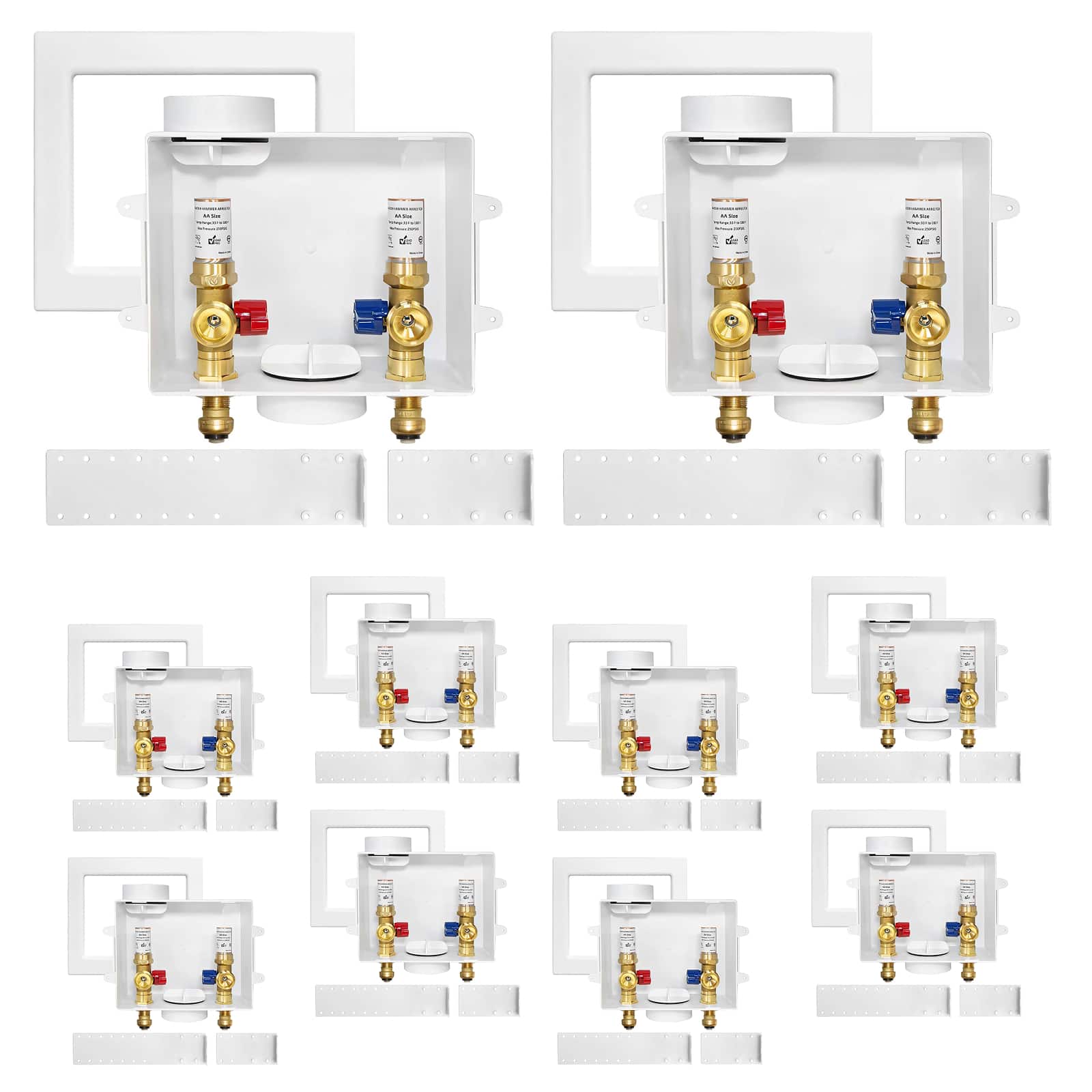 push fit inlet washing machine outlet box with center drain 22
