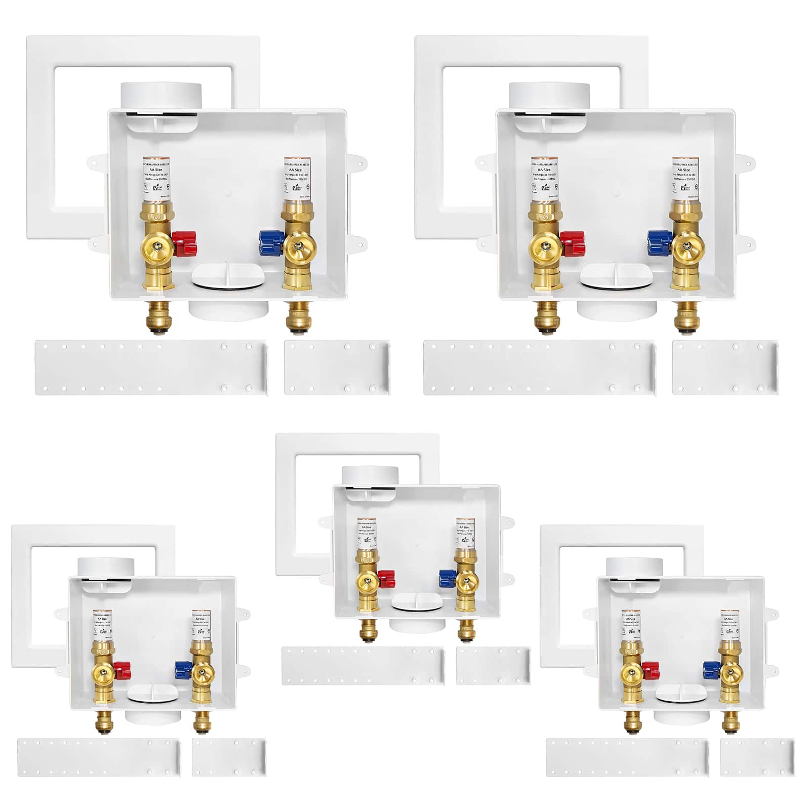 push fit inlet washing machine outlet box with center drain 21