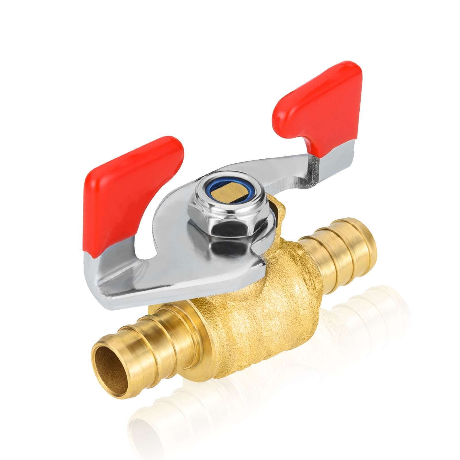 5Pcs Brass Ball Valve, G1/4 Double Male Thread - For Air Compressor & Air Tools