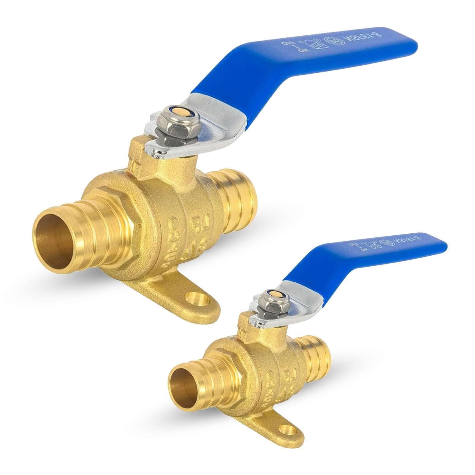 pex crimp drop ear ball valve lead free pick size to add 13