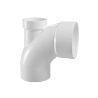 10-Pack 3 x 3 x 2" PVC DWV 1/4 Bend, Street w/ Low Heel Inlet (H x S x H)