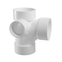 3" x 3" x 3" x 2" PVC DWV Sanitary Tees w/ Left Side Inlet (ALL HUB)