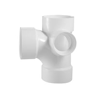 3" x 3" x 3" x 2" PVC DWV Sanitary Tees w/ Right Side Inlet (ALL HUB)