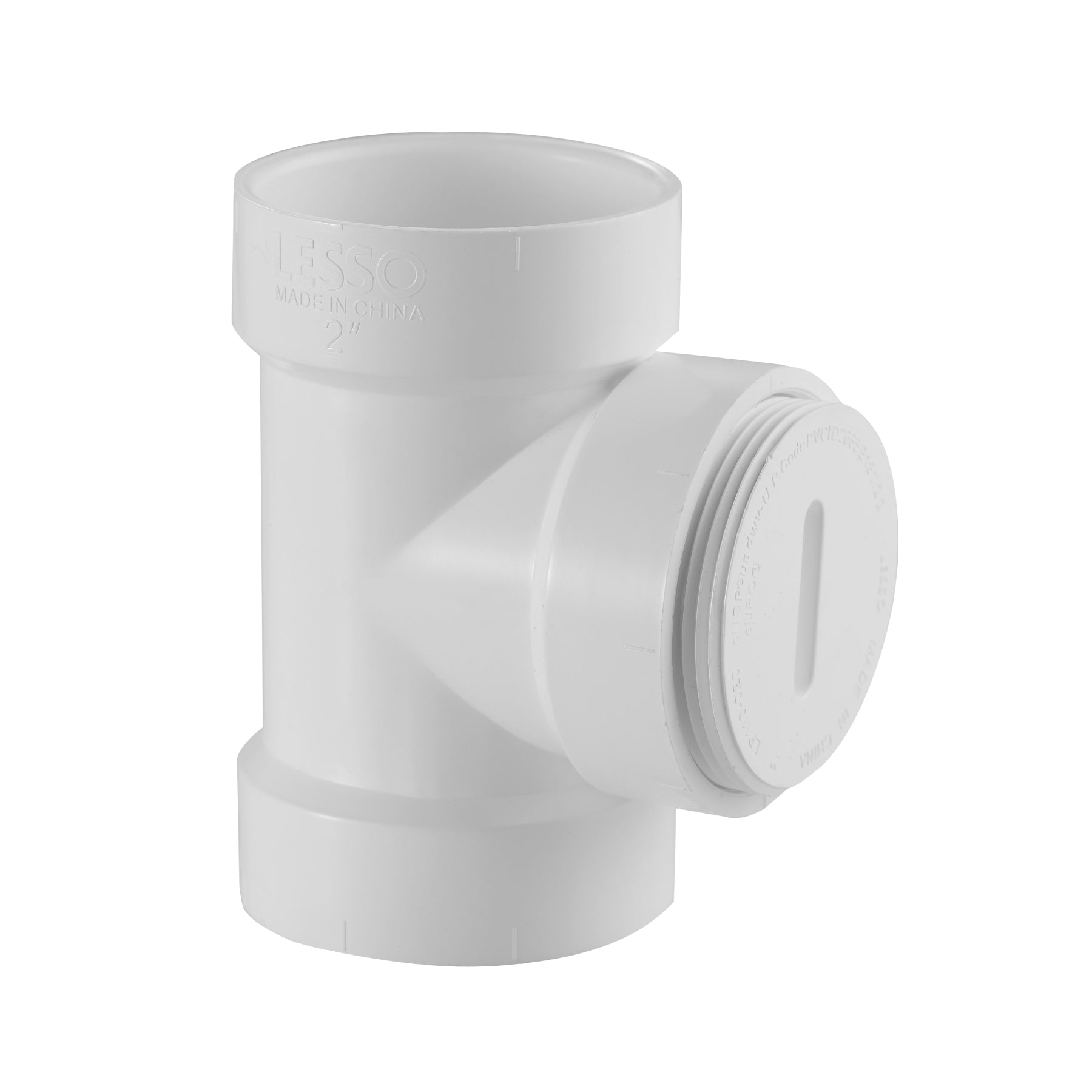 PVC DWV Cleanout Tee w/ Standard Plug - Pick Size to Add