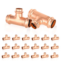 30 pcs 3/4" 3/4" 1/2" press copper tee (lead free)