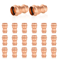 30 pcs 1" 3/4" copper press press coupling no stop (lead free)