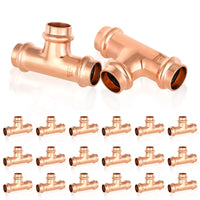 30 pcs 3/4" press copper tee (lead free)