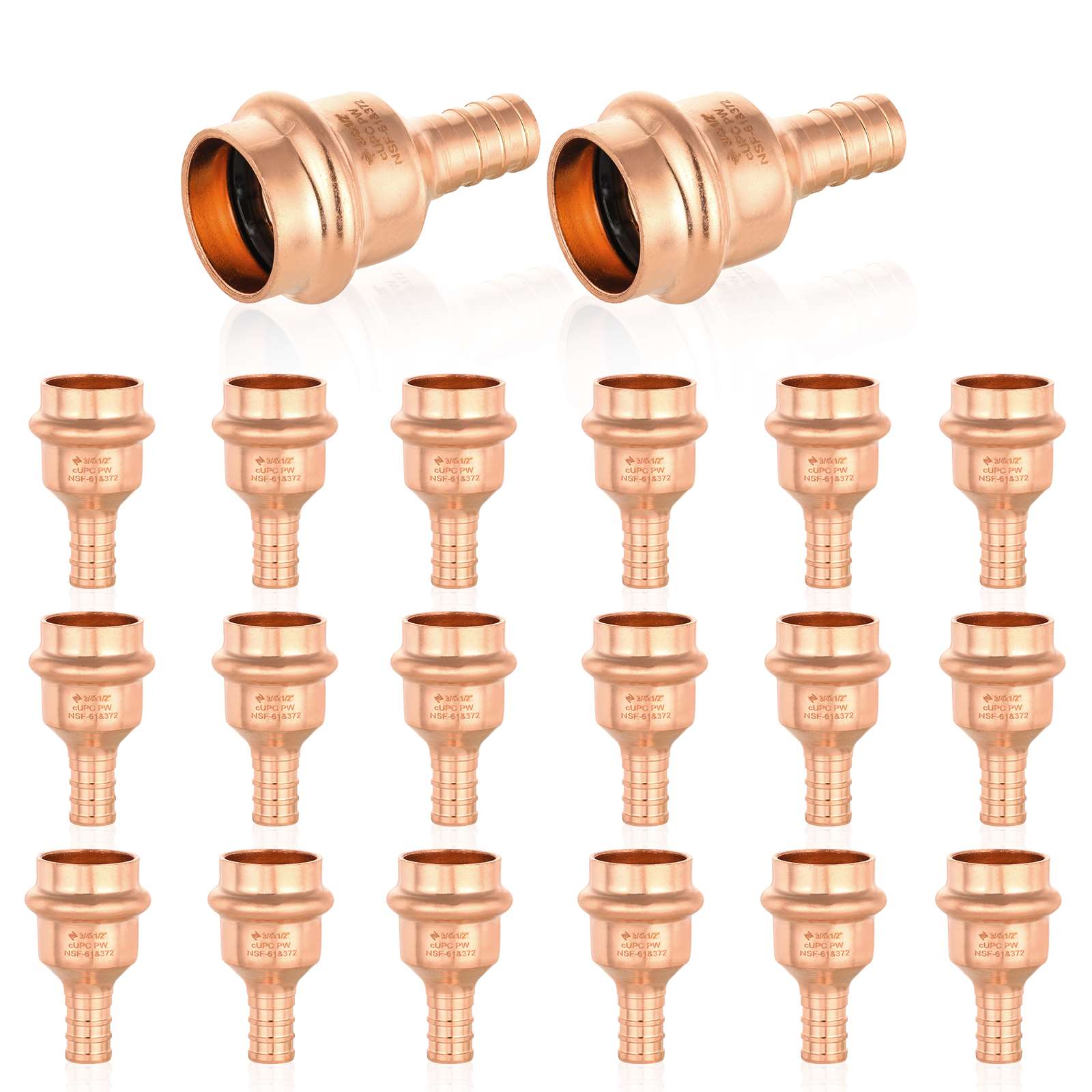 press copper x pex crimp reducing adapter lead free 18