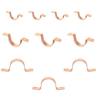 10-Pack 1-1/2" Copper Pipe Straps, Two Hole