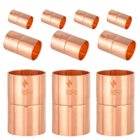 10-Pack 1-1/4" Copper Coupling With Rolled Stop