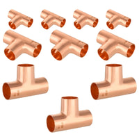 10-Pack 1-1/2" x 1-1/2" x 1-1/2" Copper Tee