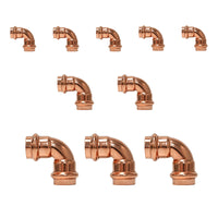 10-Pack 1-1/4" Press Short Radius 90° Elbow (Lead Free)