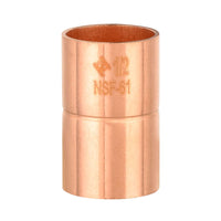 1-1/4" copper coupling with rolled stop
