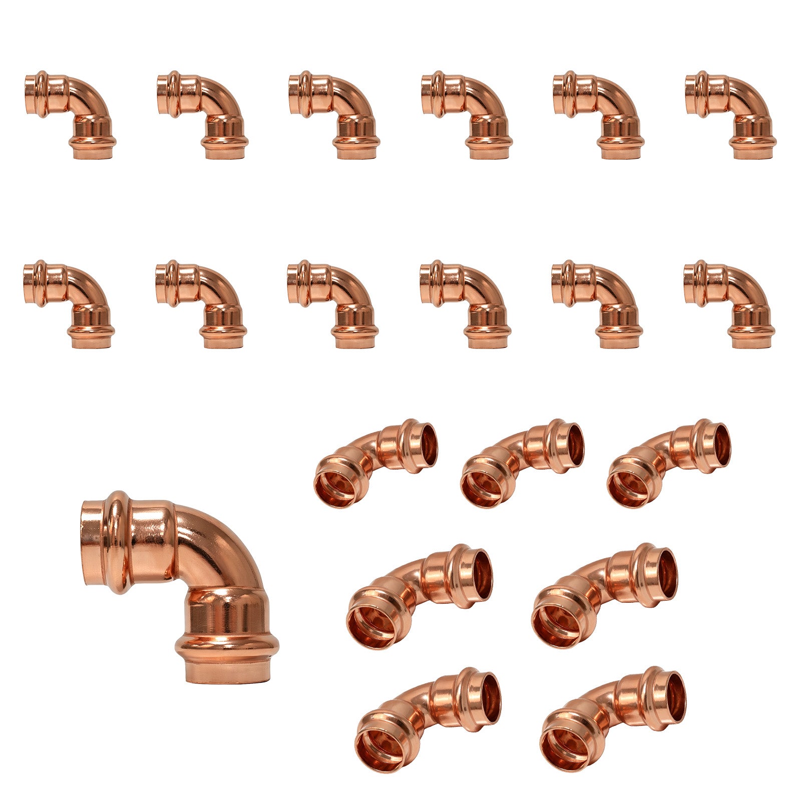 Copper Press Short Radius 90° Elbow (Lead Free) - Pick Size to Add