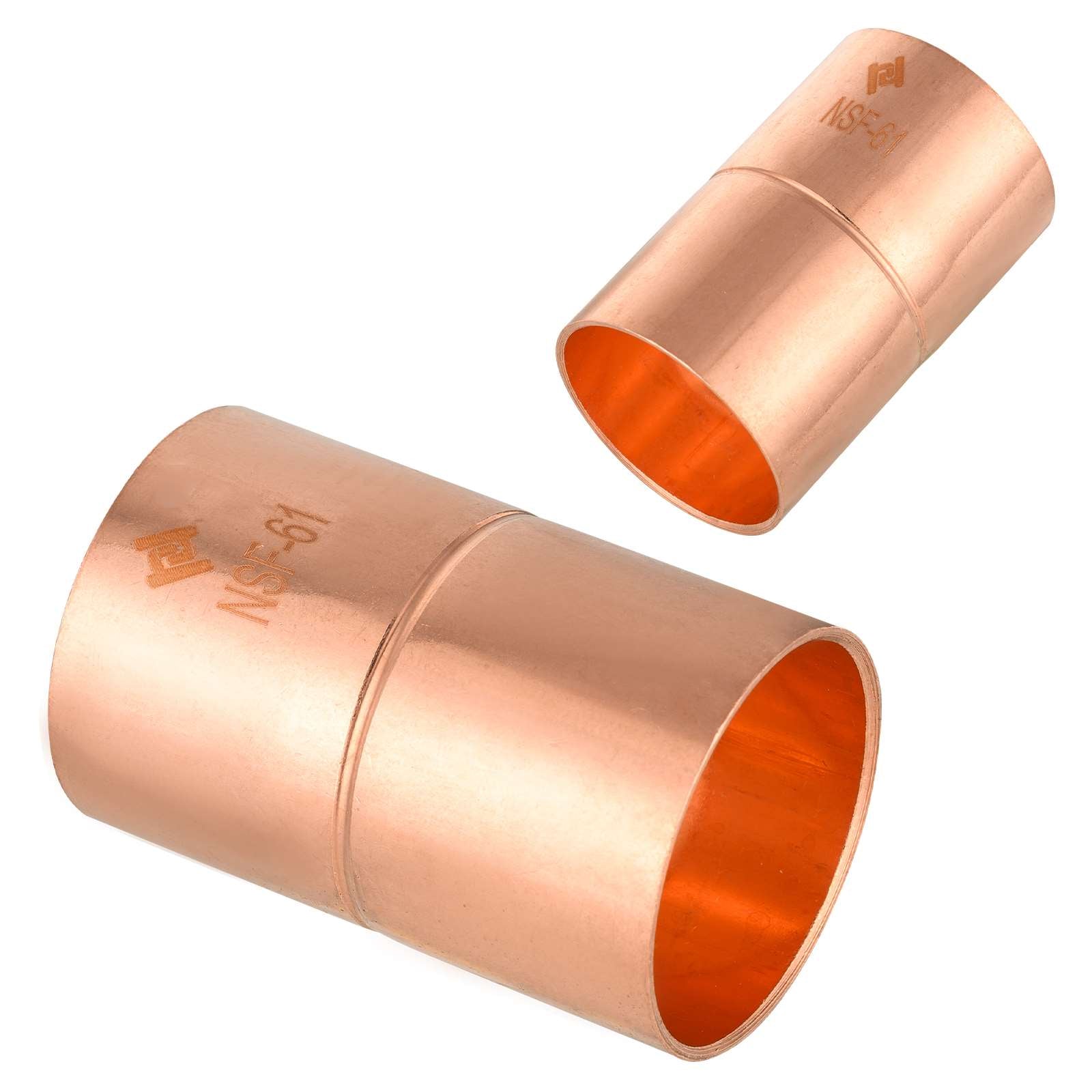 copper coupling with rolled stop 6