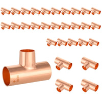 30-Pack 3/4" x 3/4" x 1/2" Copper Reducing Tee