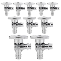 10 Pcs 1/2" x 1/2" PEX Expansion Angle Stop Valve, 1/4 Turn (Lead Free)