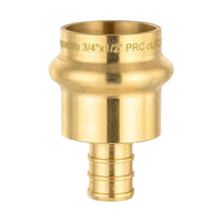 3/4" press 1" pex crimp brass adapter (lead free)