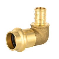 1" press 1" pex crimp brass elbow (lead free)