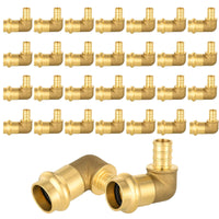 30-Pack 1" Copper Press x 1" PEX Crimp Brass Elbow (Lead Free)
