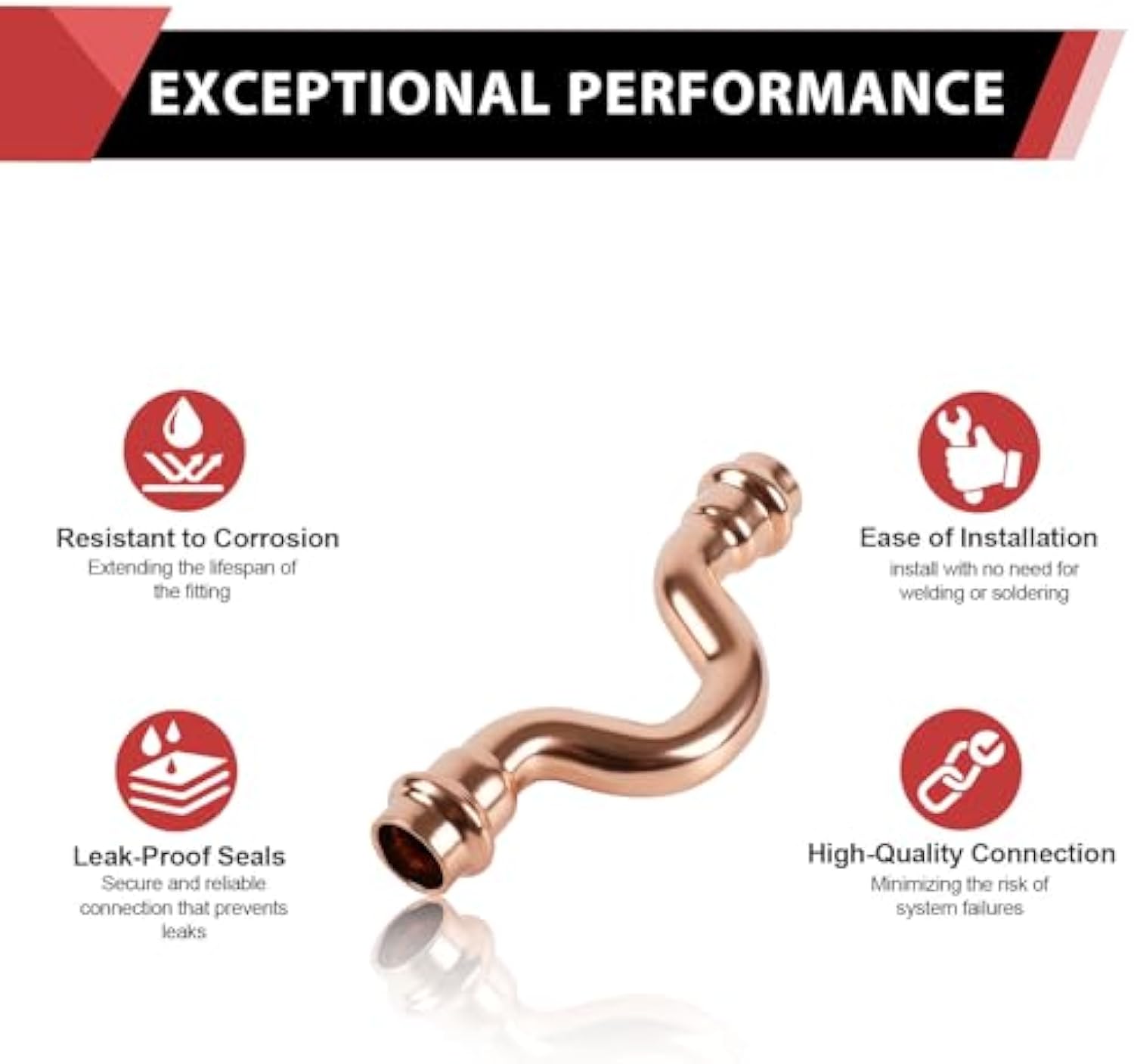 Press Copper Crossover Coupling - Pick Size to Add